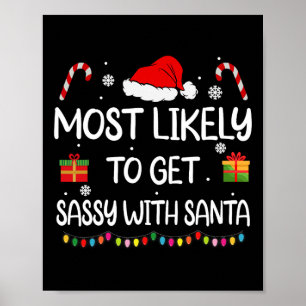 Póster Más Probable De Obtener Sy Con Santa Divertida Fam