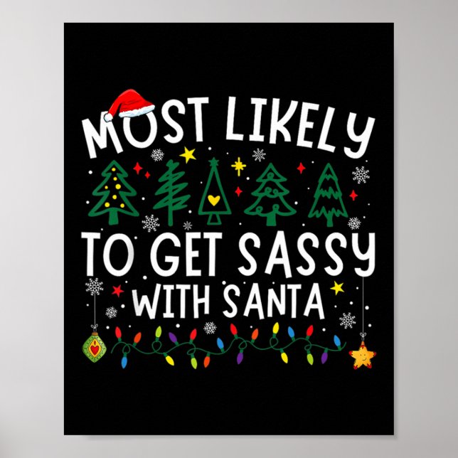 Póster Más Probable De Obtener Sy Con Santa Navidad Match (Frente)