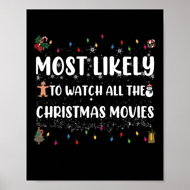 Póster Más Probable De Ver Todas Las Películas De Navidad (Frente)