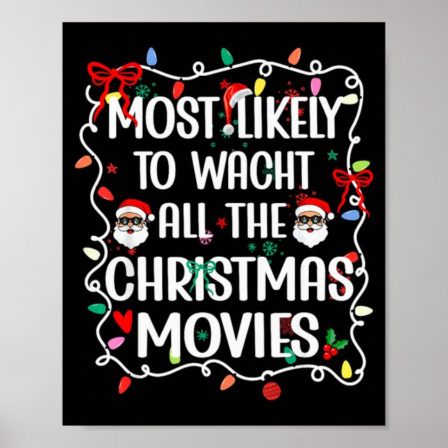 Póster Más Probable De Ver Todas Las Películas De Navidad (Frente)