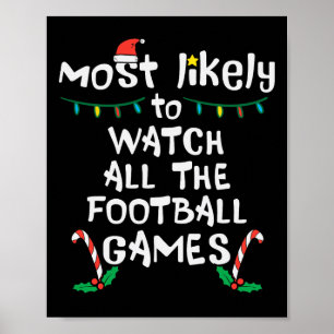 Póster Más probable es ver a los Navidades de fútbol fami