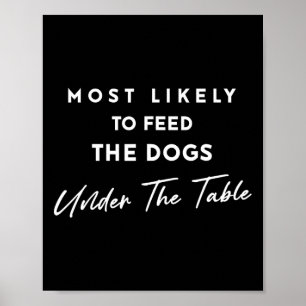 Póster Más Probable Que Alimente A Los Perros Debajo De L