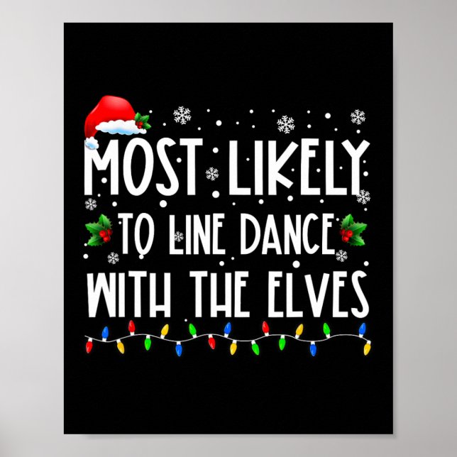 Póster Más Probable Que Baile Al Line Dance Con Los Elfos (Frente)