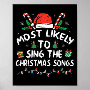 Póster Más Probable Que Cante Las Canciones De Navidad Na