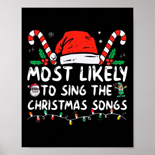 Póster Más Probable Que Cante Las Canciones De Navidad Na (Frente)
