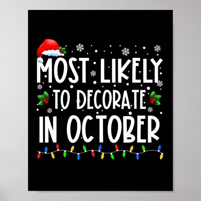 Póster Más Probable Que Decore En Octubre Diversión Famil (Frente)