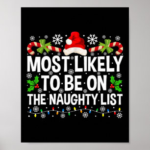 Póster Más Probable Que Esté En La Lista Traviesa Navidad