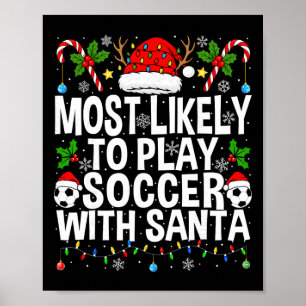 Póster Más Probable Que Juegue Fútbol Con Papá Noel Diver