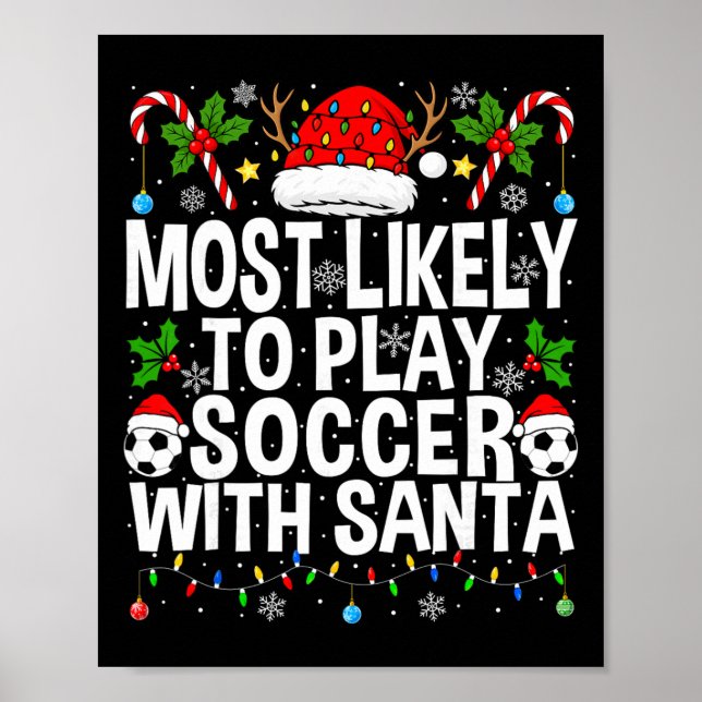 Póster Más Probable Que Juegue Fútbol Con Papá Noel Diver (Frente)