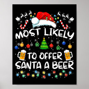 Póster Más Probable Que Ofrezca Una Cerveza A Santa Diver
