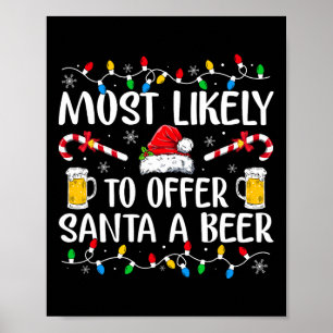 Póster Más Probable Que Ofrezca Una Cerveza A Santa Diver