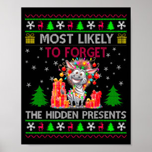 Póster Más Probable Que Olvide La Navidad Del Cebra Ocult