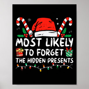 Póster Más Probable Que Olvide Los Regalos Ocultos Famili