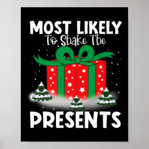 Póster Más Probable Que Sacuda Los Regalos Navidad Famili