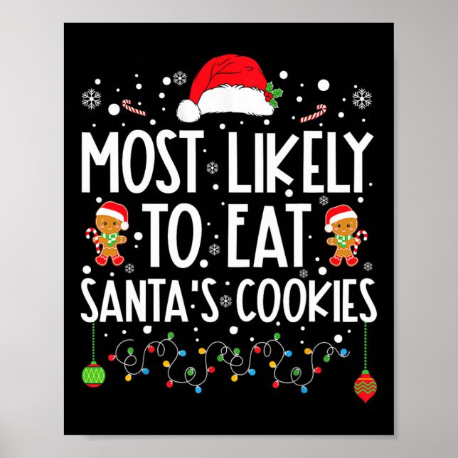 Póster Más Probable Que Se Coma Las Galletas De Santa Par (Frente)