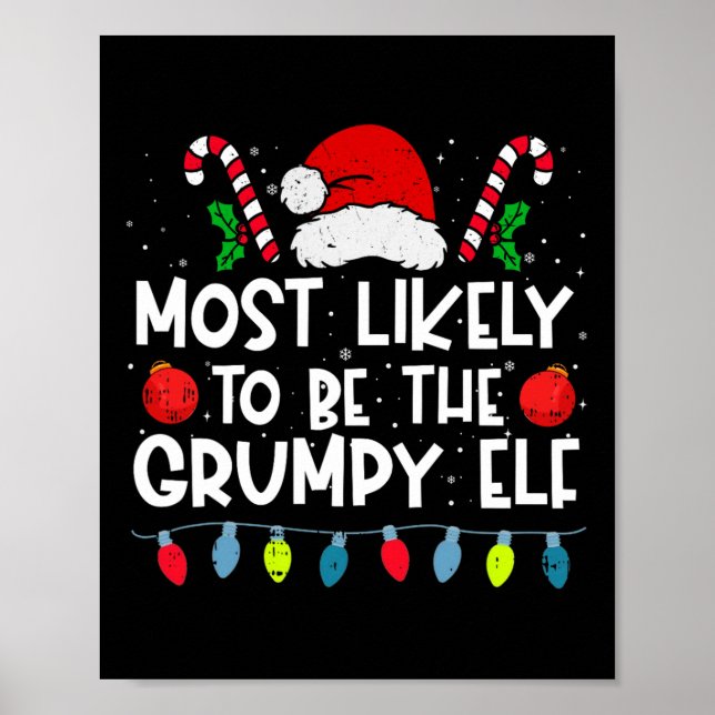 Póster Más Probable Que Sea El Grumpy Elf Family Crew Chr (Frente)