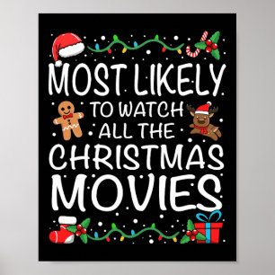 Póster Más Probable Que Vea Las Películas De Navidad Fami