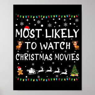 Póster Más Probable Que Vea Películas De Navidad Familia