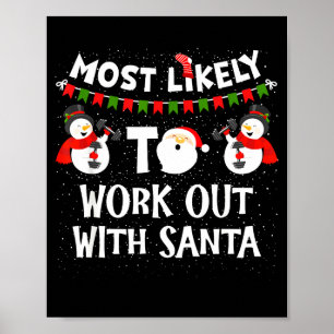 Póster Más Probable Trabajar Con Santa Navidad Familiar