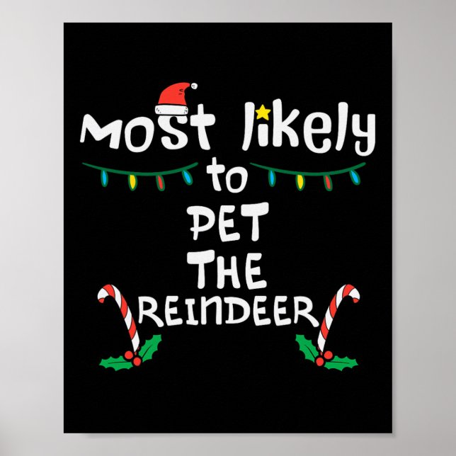 Póster Más probables Navidades de renos Mascotas Navidad (Frente)