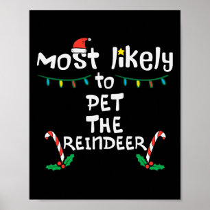 Póster Más probables Navidades de renos Mascotas Navidad
