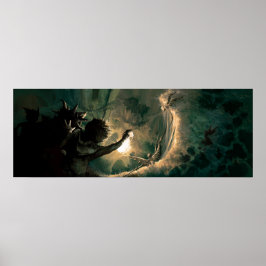 Póster Más profundo y profundo por el agujero de conejo