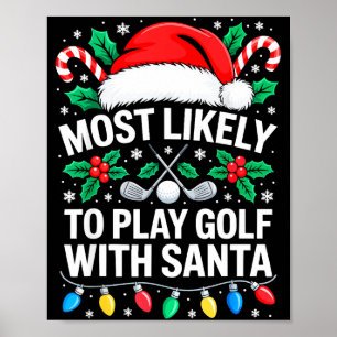 Póster Más Propenso A Jugar Golf Con Camiseta De Santa Fa