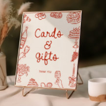 Más tarjetas y regalos ilustrados rojos