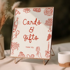 Póster Más tarjetas y regalos ilustrados rojos