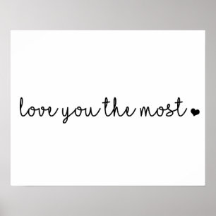 Póster más te quiero con el corazón simple moderno