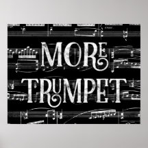 Más Trumpet Chalkboard - Música blanca negra