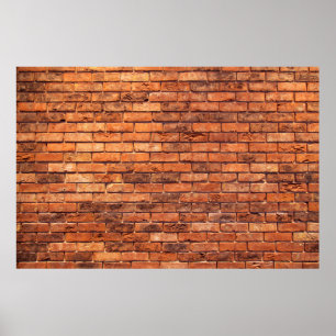 Póster Masa de estructura roja en la pared de ladrillo