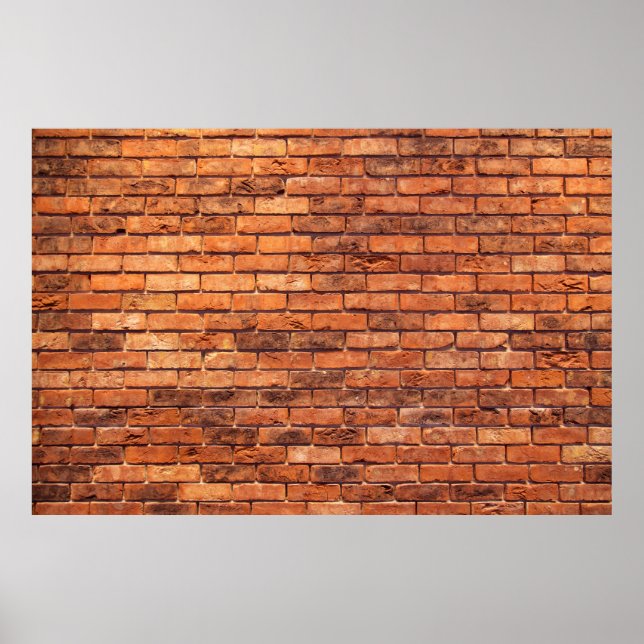 Póster Masa de estructura roja en la pared de ladrillo (Frente)