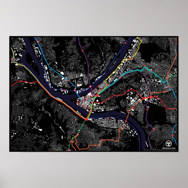 Póster Masa de la figura del tren ligero de Pittsburgh (Frente)