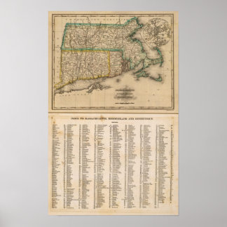 Póster Masa, Isla Rhode, Connecticut