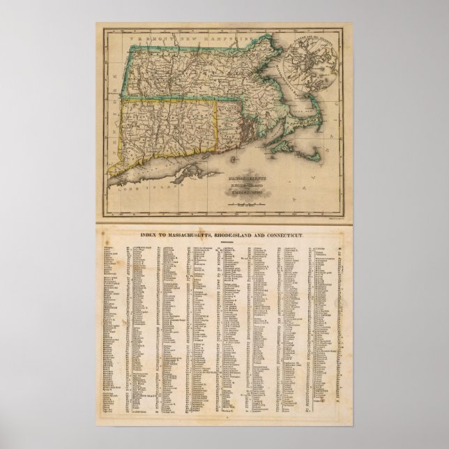 Póster Masa, Isla Rhode, Connecticut (Frente)