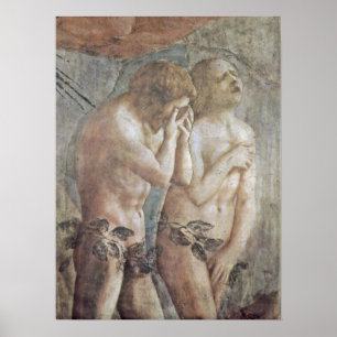 Póster Masaccio - Adán y Eva