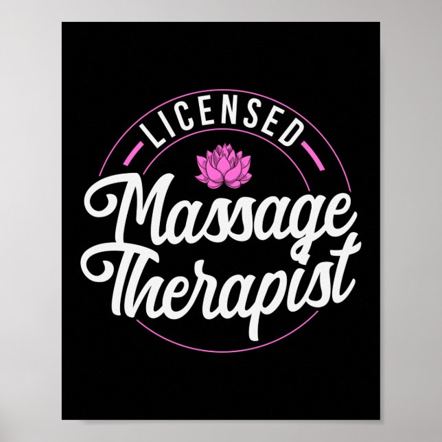 Póster Masaje con licencia de Terapia Terapéutica de Masa (Frente)