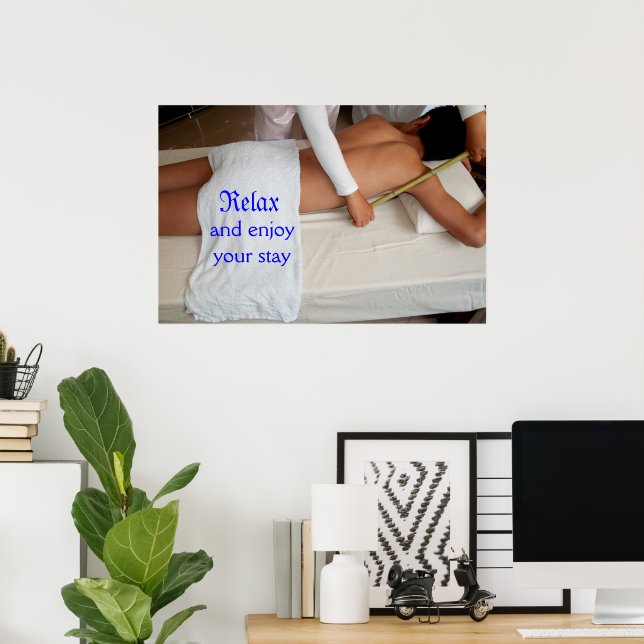 Póster Masaje de bambú (Oficina en casa)