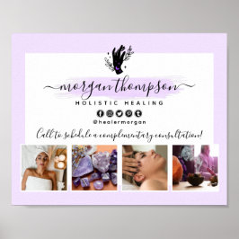 Póster Masaje en fase manual y lunar Spa Salon Marketing