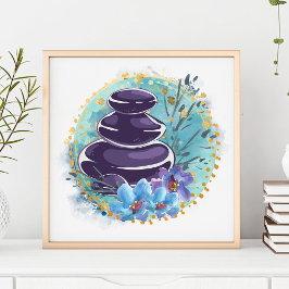 Póster Masaje Terapéutico Salon Spa Estilista Zen Stones