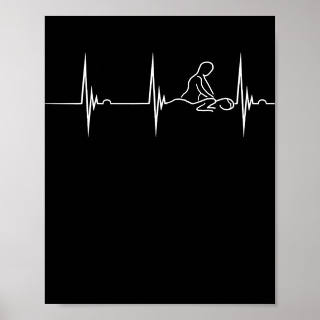 Póster Masajista Terapia Heartbeat EKG Pulse Spa Masseur (Frente)