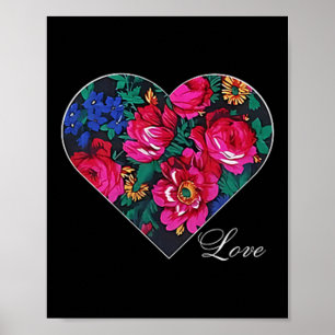 Póster Masani Scarf Floral Heart Love Native American