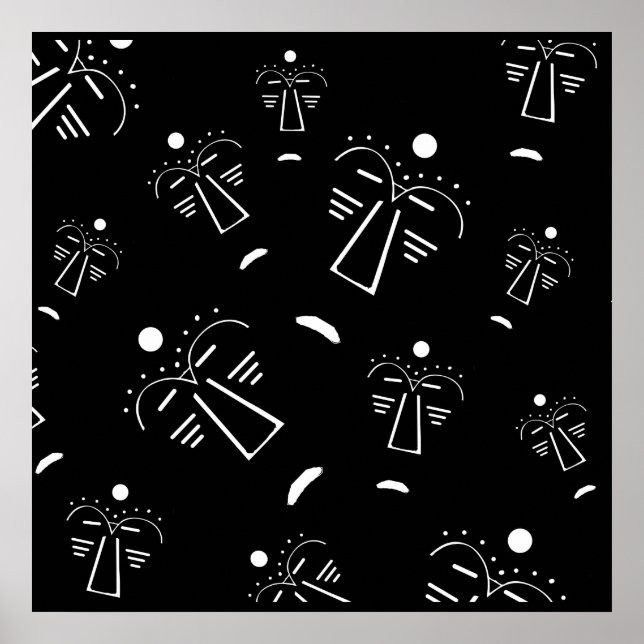 Póster Máscara abstracta aborigen auténtica (Frente)