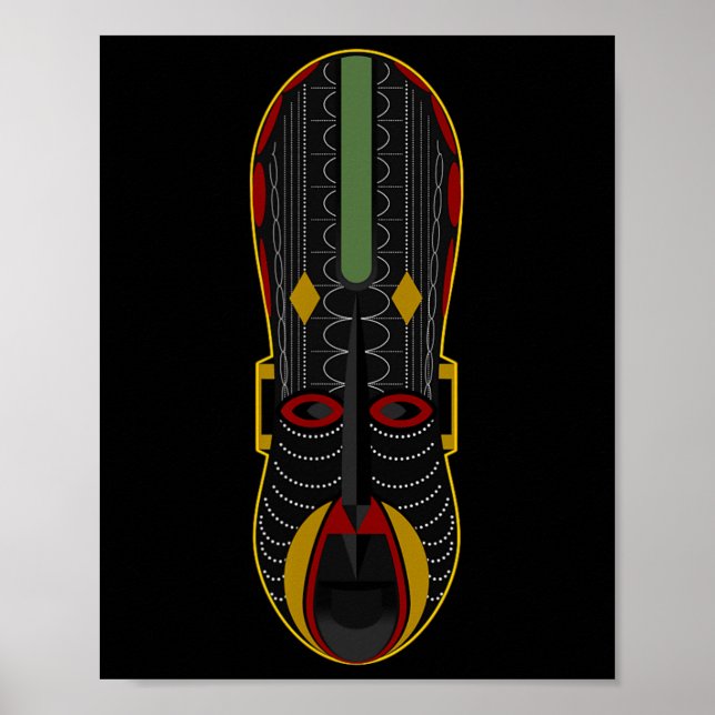 Póster Máscara Africana Poderosa del Mes de la Historia N (Frente)