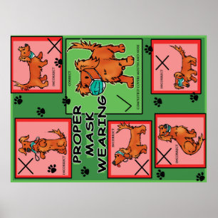 Póster Máscara apropiada Usando poster de perro tonto