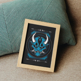 Póster Máscara azul Demonio Oni