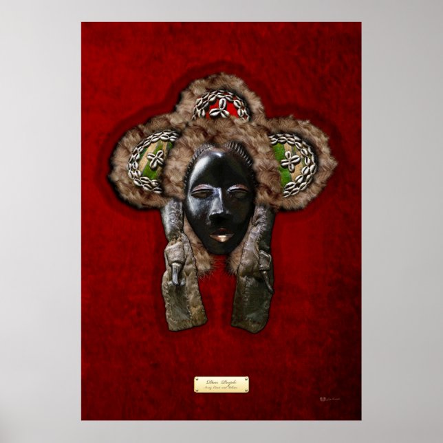 Póster Máscara Dan Dean-Gle sobre terciopelo rojo (Frente)
