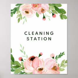 Póster Máscara de boda de flores rosadas de Rubor