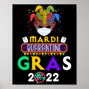 Póster Máscara de cara del Festival Mardi Quarantine Gras